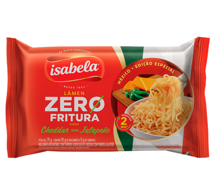 Lámen Zero Fritura – sabor Cheddar com Jalapeño